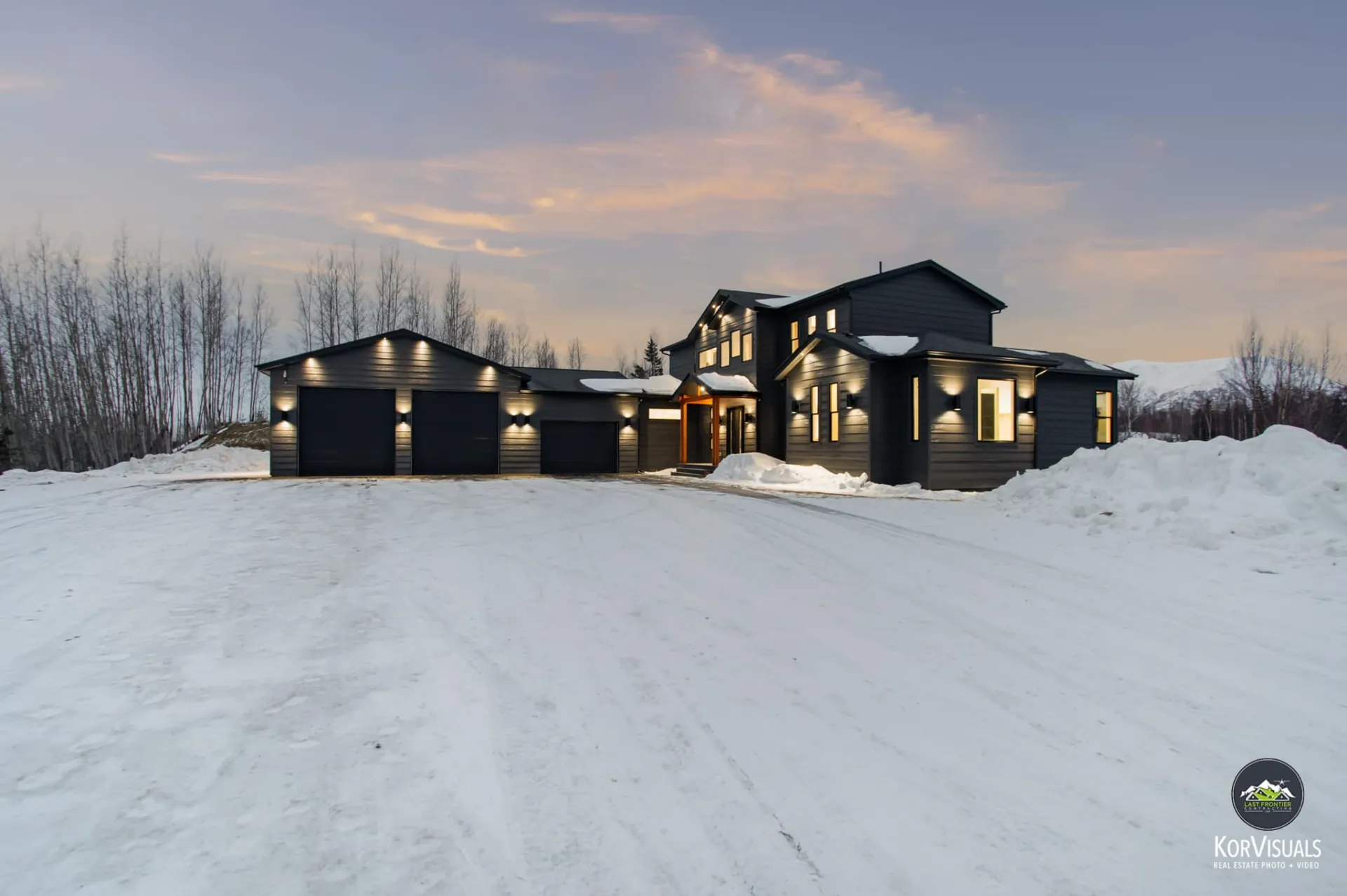 driveway custom 6000 square foot home in alaska