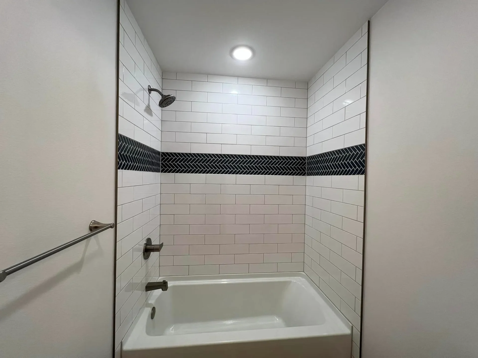 subway tiled tub shower fhangar home in alaska
